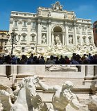 The Trevi Fountain Panorama Collage.