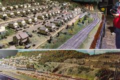 Picture Collage of The HO Scale Model in the Cass Showcase