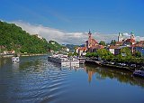 Old Town Passau Viewed from Danube River Bridge