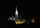 Matthias Church and Fisherman's Bastion at Night from the Danube River